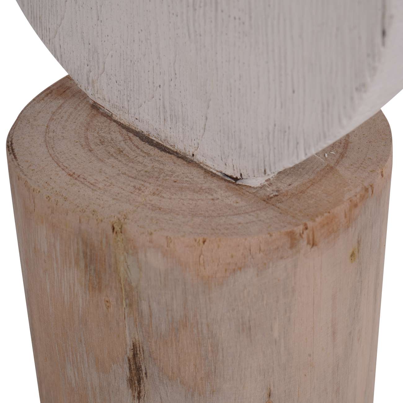 Totem White Mango Wood Sculpture Large